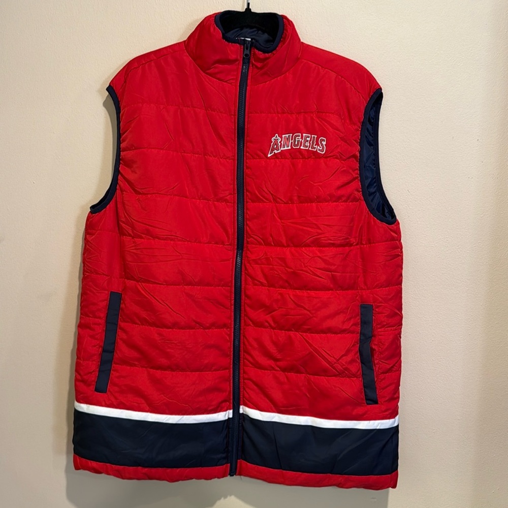 Los Angeles Angels of Anaheim Athletic Red Vest Athleisure Luxe Casual Baseball
